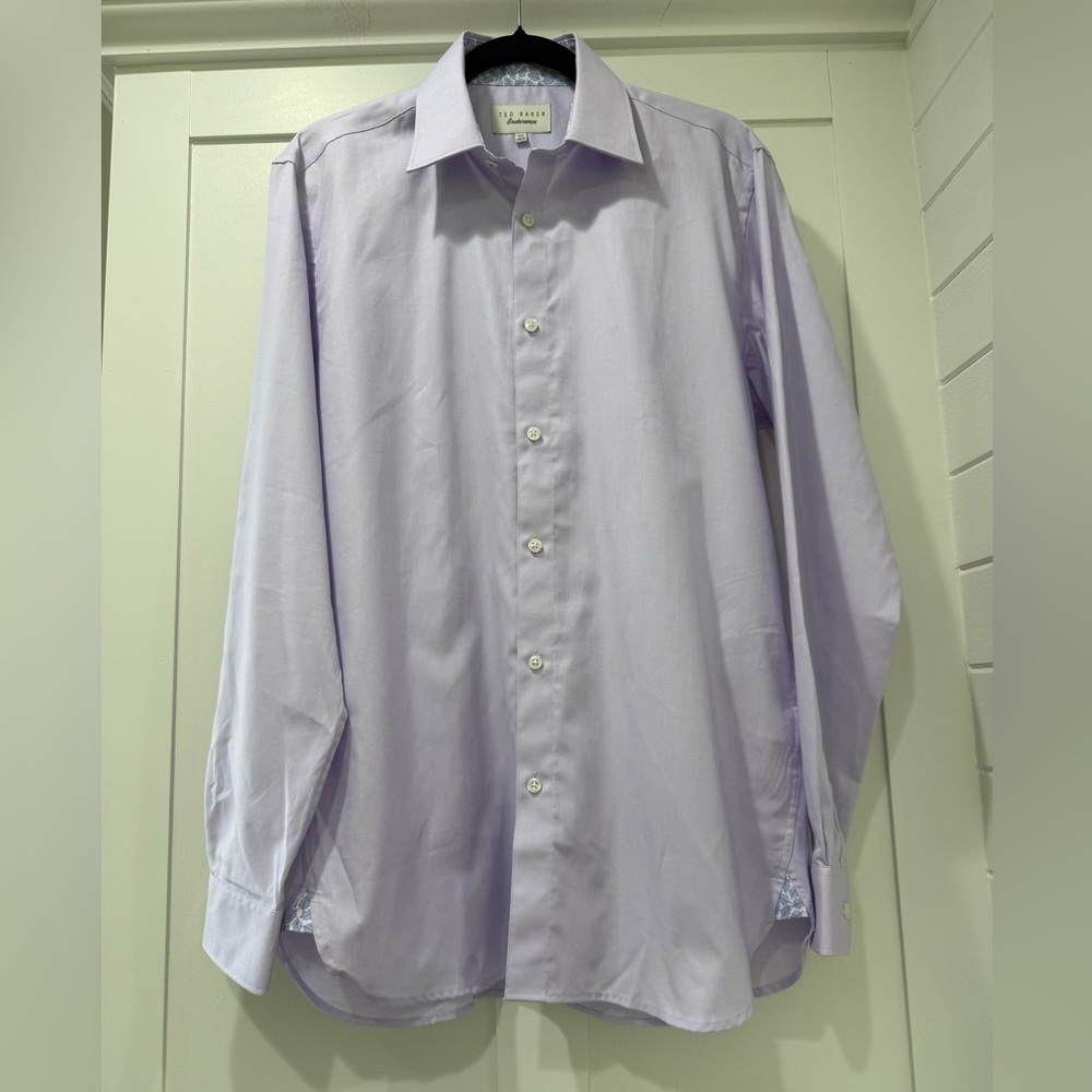 Ted Baker Endurance Light‎ Purple Men's Dress Shirt Size 15.5 34/35